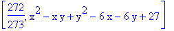 [272/273, x^2-x*y+y^2-6*x-6*y+27]